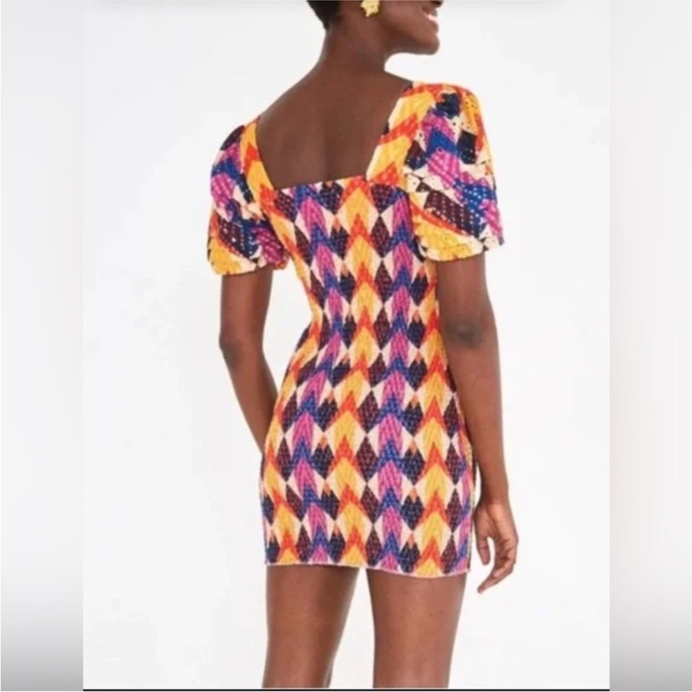 Farm Rio Colorful Puff Sleeve Mini Dress - Picture 3 of 9